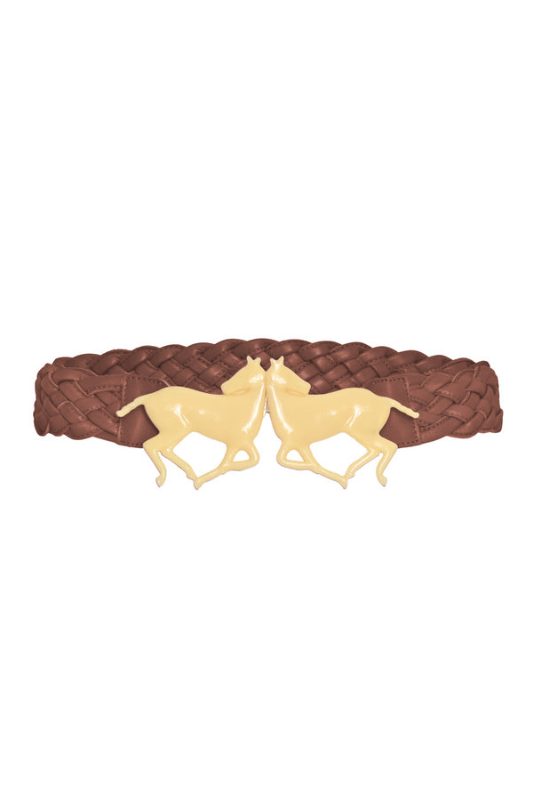 Polo Leather Braided Belt / Camel